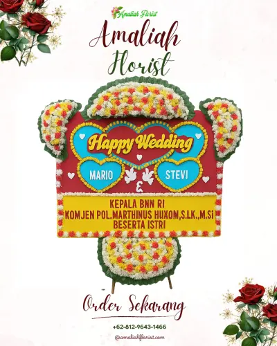 Karangan Papan Bunga Pernikahan di Cikarang Pusat